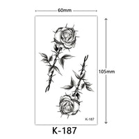 HKM-770515 Waterproof English Letter and Floral Butterfly Sketch Tattoo Stickers (K-161 to K-200)