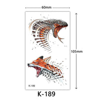 HKM-770515 Waterproof English Letter and Floral Butterfly Sketch Tattoo Stickers (K-161 to K-200)