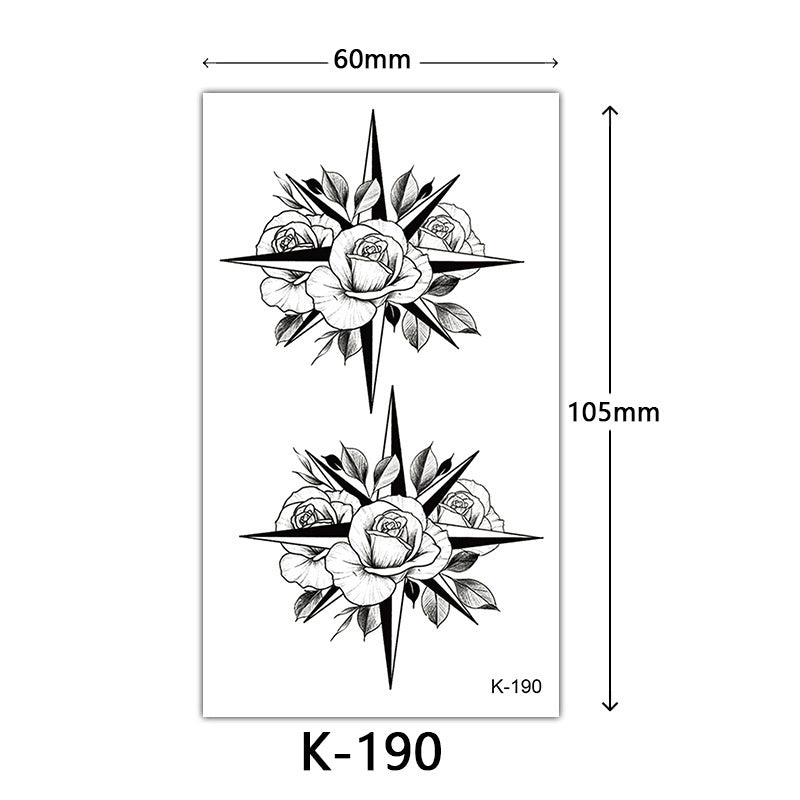 HKM-770515 Waterproof English Letter and Floral Butterfly Sketch Tattoo Stickers (K-161 to K-200)