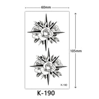 HKM-770515 Waterproof English Letter and Floral Butterfly Sketch Tattoo Stickers (K-161 to K-200)
