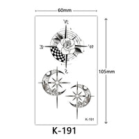 HKM-770515 Waterproof English Letter and Floral Butterfly Sketch Tattoo Stickers (K-161 to K-200)