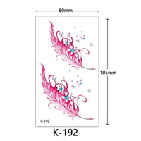 HKM-770515 Waterproof English Letter and Floral Butterfly Sketch Tattoo Stickers (K-161 to K-200)