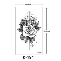 HKM-770515 Waterproof English Letter and Floral Butterfly Sketch Tattoo Stickers (K-161 to K-200)