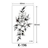 HKM-770515 Waterproof English Letter and Floral Butterfly Sketch Tattoo Stickers (K-161 to K-200)