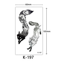HKM-770515 Waterproof English Letter and Floral Butterfly Sketch Tattoo Stickers (K-161 to K-200)