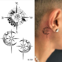 HKM-770515 Waterproof English Letter and Floral Butterfly Sketch Tattoo Stickers (K-161 to K-200)