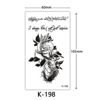 HKM-770515 Waterproof English Letter and Floral Butterfly Sketch Tattoo Stickers (K-161 to K-200)
