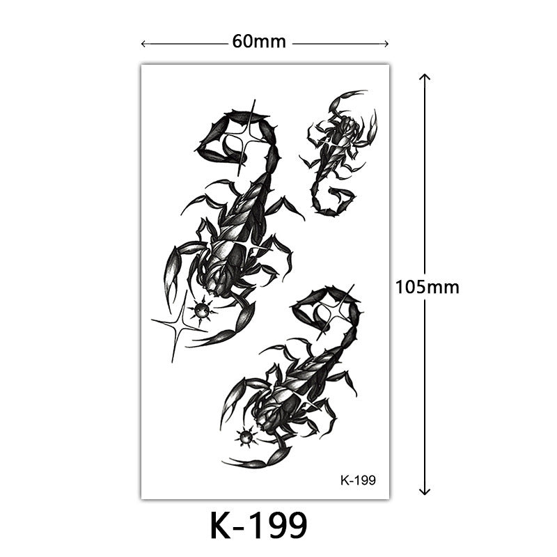 HKM-770515 Waterproof English Letter and Floral Butterfly Sketch Tattoo Stickers (K-161 to K-200)