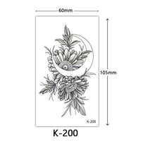 HKM-770515 Waterproof English Letter and Floral Butterfly Sketch Tattoo Stickers (K-161 to K-200)