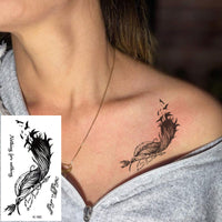HKM-770515 Waterproof English Letter and Floral Butterfly Sketch Tattoo Stickers (K-161 to K-200)
