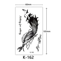 HKM-770515 Waterproof English Letter and Floral Butterfly Sketch Tattoo Stickers (K-161 to K-200)