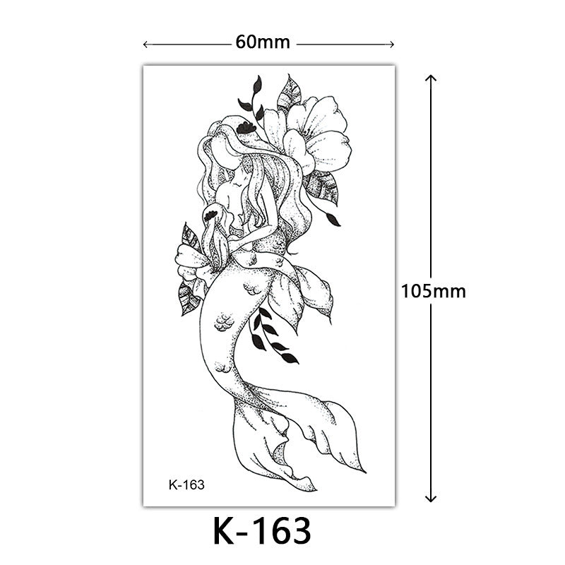 HKM-770515 Waterproof English Letter and Floral Butterfly Sketch Tattoo Stickers (K-161 to K-200)