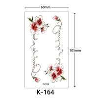 HKM-770515 Waterproof English Letter and Floral Butterfly Sketch Tattoo Stickers (K-161 to K-200)