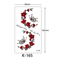 HKM-770515 Waterproof English Letter and Floral Butterfly Sketch Tattoo Stickers (K-161 to K-200)