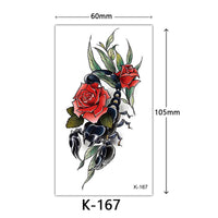 HKM-770515 Waterproof English Letter and Floral Butterfly Sketch Tattoo Stickers (K-161 to K-200)
