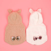HKM-770579 Fleece-Lined Winter Pet Clothing in Red Plaid and Brown Plaid, Sizes S-XXL