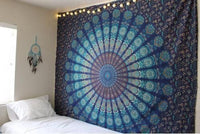 HKM-770579 Geometric Indian Mandala Tapestry - Ethnic Wall Hanging, 148x200cm, Polyester Fiber