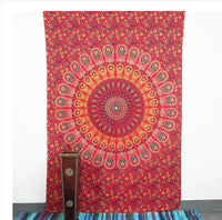 HKM-770579 Geometric Indian Mandala Tapestry - Ethnic Wall Hanging, 148x200cm, Polyester Fiber