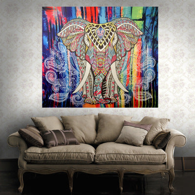 HKM-770579 Geometric Indian Mandala Tapestry - Ethnic Wall Hanging, 148x200cm, Polyester Fiber