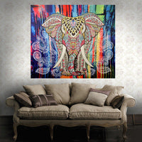 HKM-770579 Geometric Indian Mandala Tapestry - Ethnic Wall Hanging, 148x200cm, Polyester Fiber