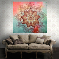 HKM-770579 Geometric Indian Mandala Tapestry - Ethnic Wall Hanging, 148x200cm, Polyester Fiber