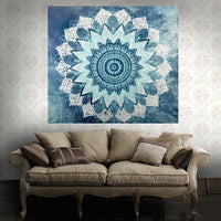 HKM-770579 Geometric Indian Mandala Tapestry - Ethnic Wall Hanging, 148x200cm, Polyester Fiber