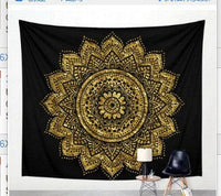 HKM-770579 Geometric Indian Mandala Tapestry - Ethnic Wall Hanging, 148x200cm, Polyester Fiber