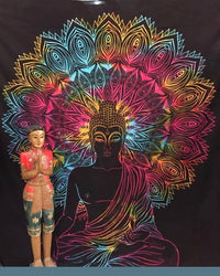HKM-770579 Geometric Indian Mandala Tapestry - Ethnic Wall Hanging, 148x200cm, Polyester Fiber
