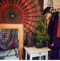 HKM-770579 Geometric Indian Mandala Tapestry - Ethnic Wall Hanging, 148x200cm, Polyester Fiber
