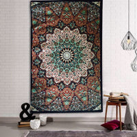 HKM-770579 Geometric Indian Mandala Tapestry - Ethnic Wall Hanging, 148x200cm, Polyester Fiber