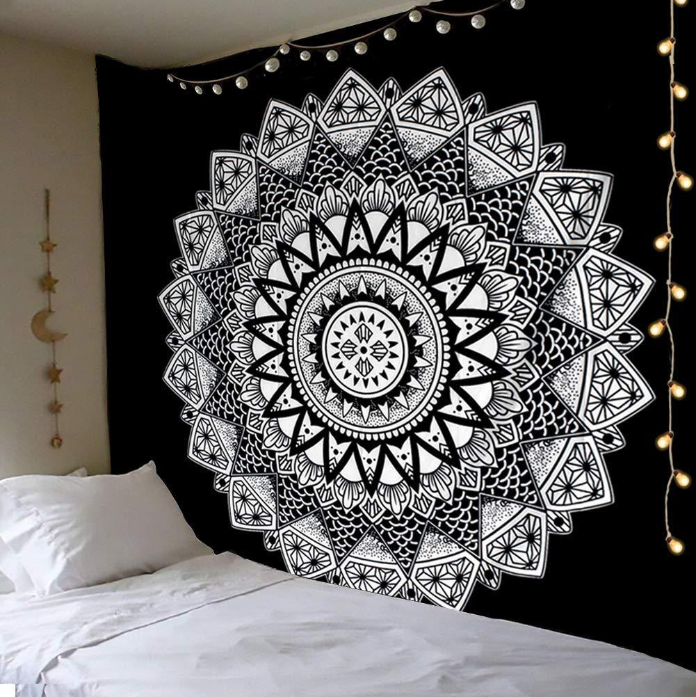 HKM-770579 Geometric Indian Mandala Tapestry - Ethnic Wall Hanging, 148x200cm, Polyester Fiber