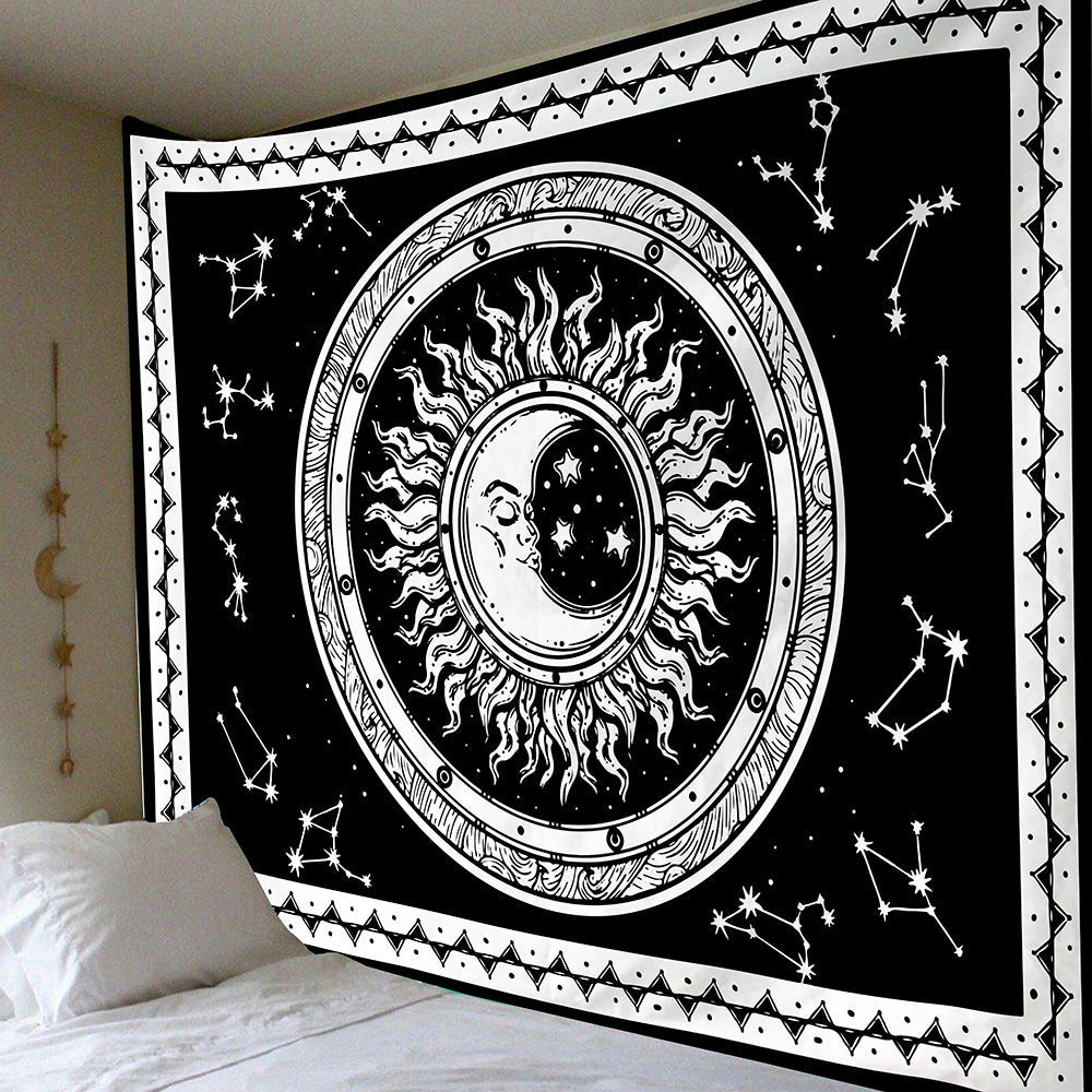 HKM-770579 Geometric Indian Mandala Tapestry - Ethnic Wall Hanging, 148x200cm, Polyester Fiber