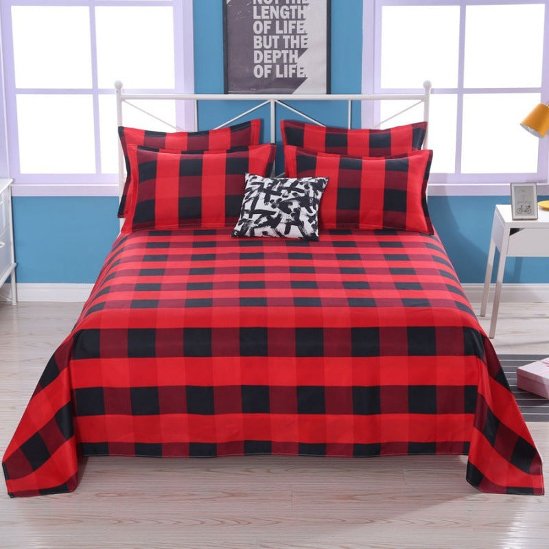 HKM-770579 Skin-Friendly Sanded Sheets for All Seasons - Universal Designs in Choi Yun Court, Tropical Rainforest, Banana Leaves, Colorful Feathers, Red Grid, and Love Hearts