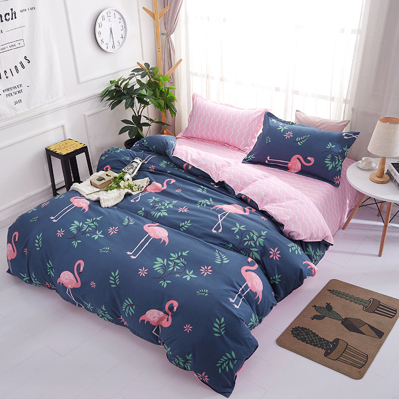 HKM-770899 Soft Cotton Bedding Set - 3 or 4 Pieces with Polyester Fiber