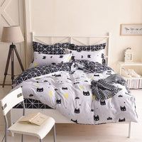 HKM-770899 Soft Cotton Bedding Set - 3 or 4 Pieces with Polyester Fiber