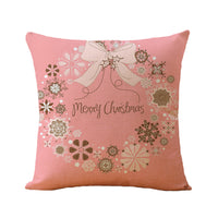 HKM-770963 Christmas Printed Soft Linen Pillowcase - European Classical Design, 44x44 cm, Skin-Friendly Cotton Blend