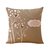 HKM-770963 Christmas Printed Soft Linen Pillowcase - European Classical Design, 44x44 cm, Skin-Friendly Cotton Blend