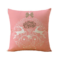 HKM-770963 Christmas Printed Soft Linen Pillowcase - European Classical Design, 44x44 cm, Skin-Friendly Cotton Blend