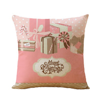 HKM-770963 Christmas Printed Soft Linen Pillowcase - European Classical Design, 44x44 cm, Skin-Friendly Cotton Blend