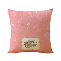 HKM-770963 Christmas Printed Soft Linen Pillowcase - European Classical Design, 44x44 cm, Skin-Friendly Cotton Blend