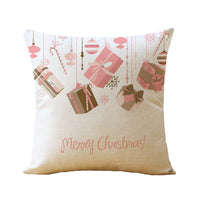 HKM-770963 Christmas Printed Soft Linen Pillowcase - European Classical Design, 44x44 cm, Skin-Friendly Cotton Blend