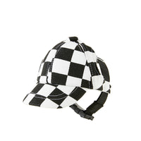 HKM-771091 Plaid Cotton Dog Hat for Small and Medium Dogs in Brown and Black