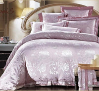 HKM-771347 European-Style 4-Piece Luxury Cotton Satin Bedding Set with Jacquard Design