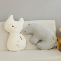 HKM-771475 Soft Plush Cushion Pillow for Sofa and Bedside - Available in Blue, Rice, Pink, and Grey