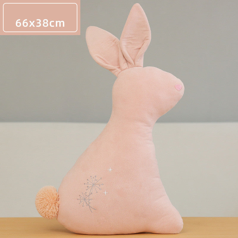 HKM-771475 Soft Plush Cushion Pillow for Sofa and Bedside - Available in Blue, Rice, Pink, and Grey