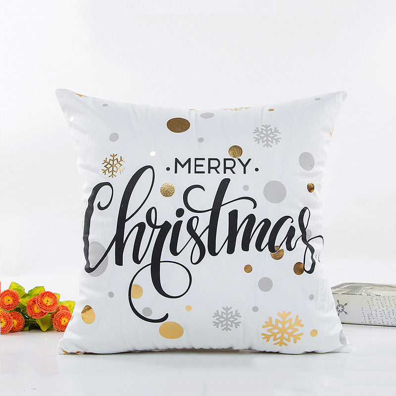 HKM-771795 Bronzing Design Christmas Pillowcase - Super Soft Fabric with Invisible Zipper