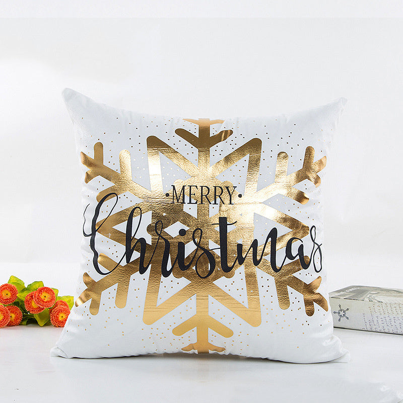 HKM-771795 Bronzing Design Christmas Pillowcase - Super Soft Fabric with Invisible Zipper