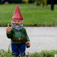 HKM-771859 12 Inch Modern Polyresin Evil Gnome Statue - Flippy Garden Decor