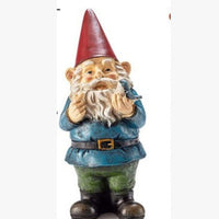 HKM-771859 12 Inch Modern Polyresin Evil Gnome Statue - Flippy Garden Decor