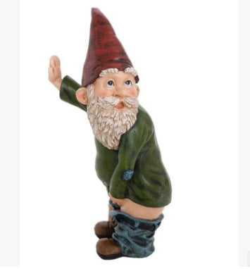 HKM-771859 12 Inch Modern Polyresin Evil Gnome Statue - Flippy Garden Decor